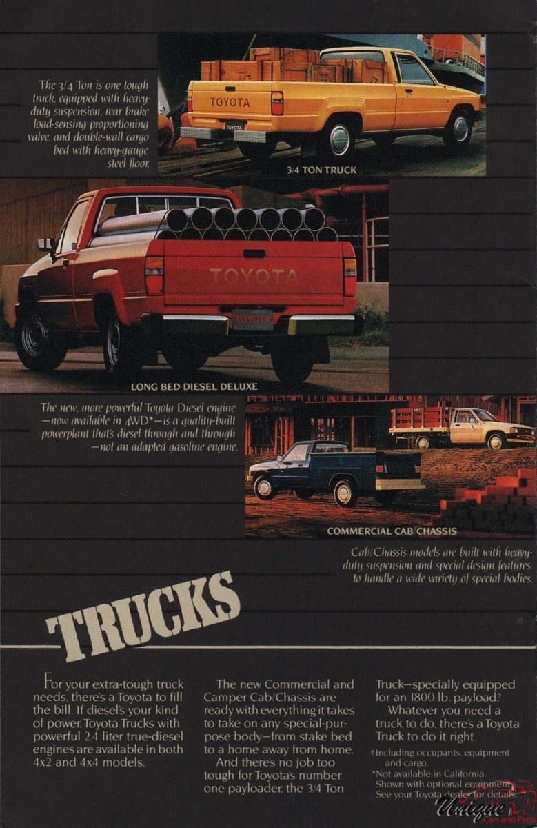 1984 Toyota Full-Lineup Brochure Page 11